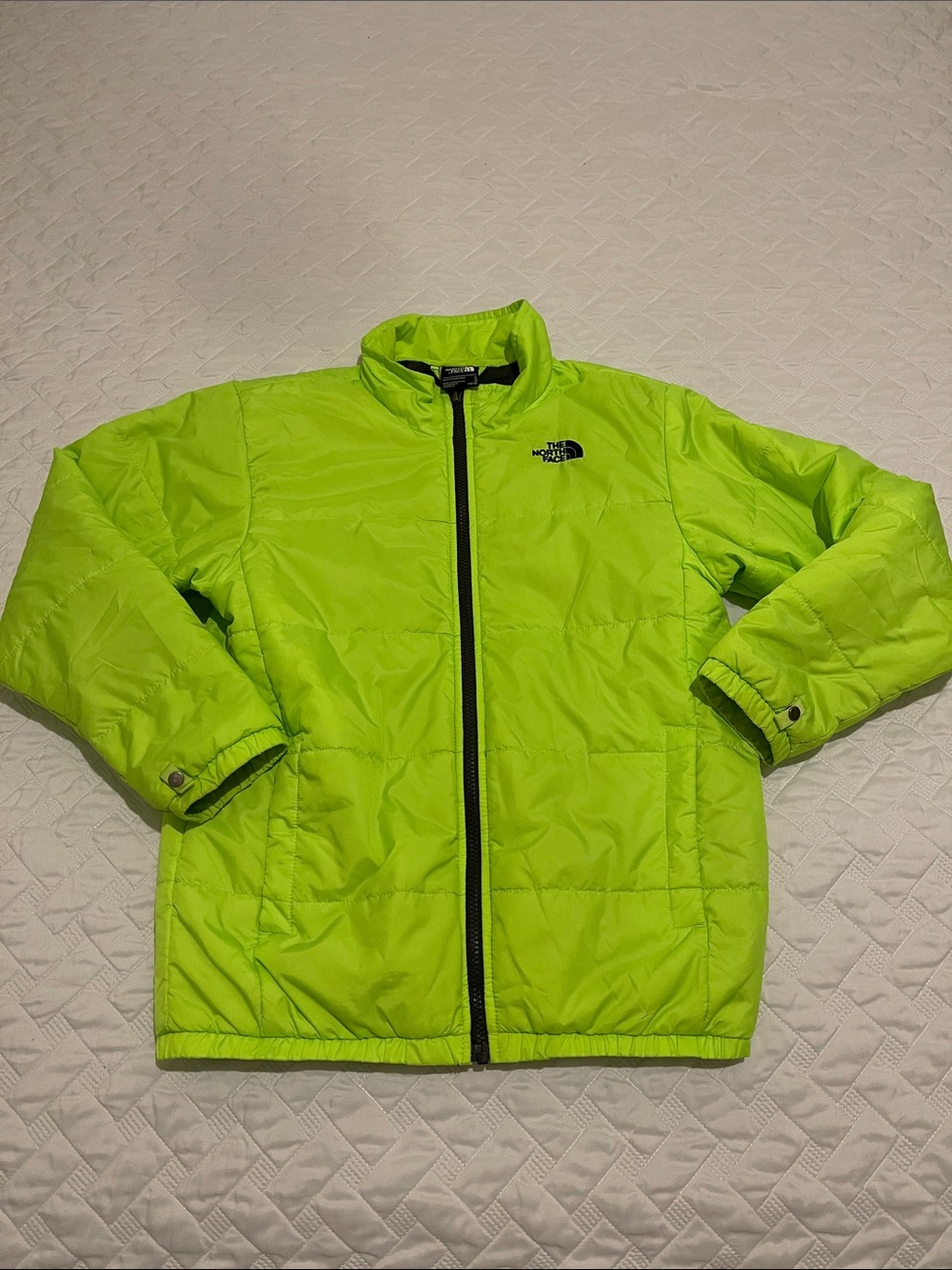 The North Face Lime Green Quilted Puffer Jacket